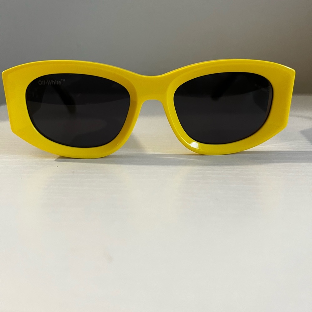 Off white Round-Frame Tinted yellow Sunglasses